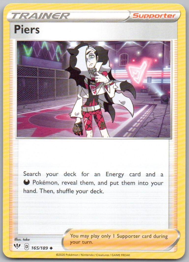 Piers 165 Normal Trainer Card - Darkness Ablaze