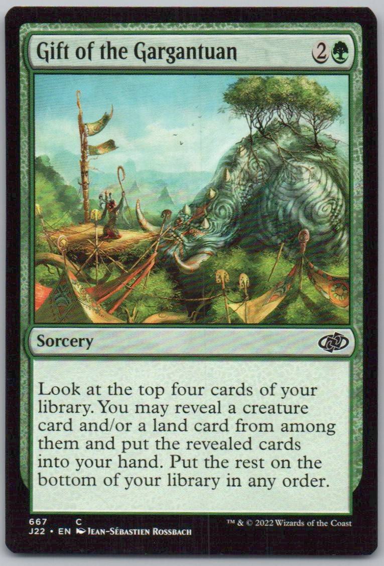 Gift of the Gargantuan 667 0 Sorcery Card - Jumpstart 2022
