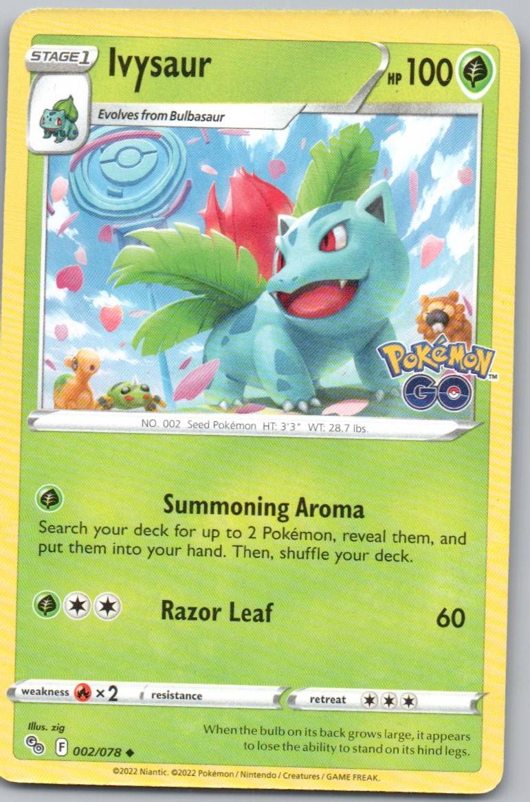 Ivysaur 002 Normal Grass Card - Pokemon GO