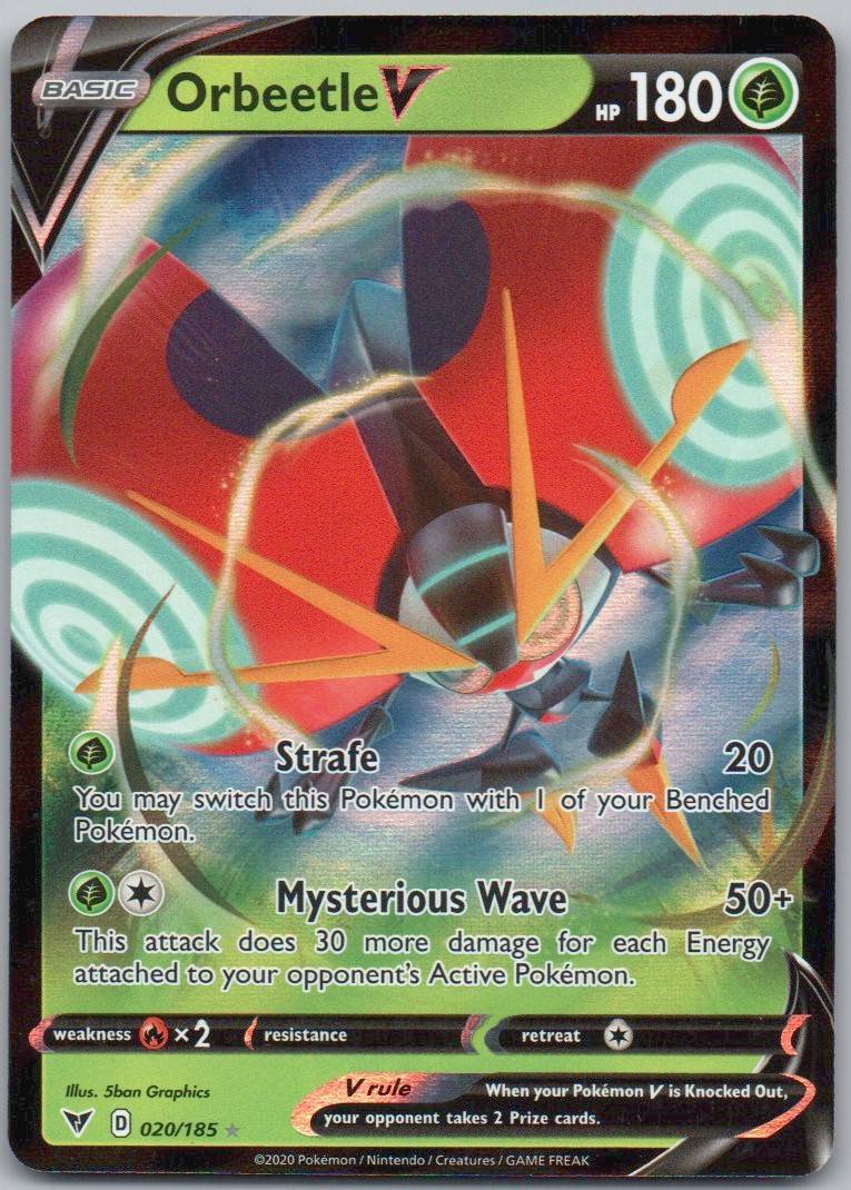 Orbeetle V 020 Holo Grass Card - Vivid Voltage