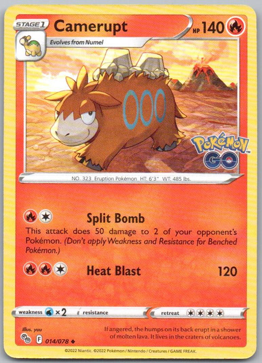 Camerupt 014 Normal Fire Card - Pokemon GO