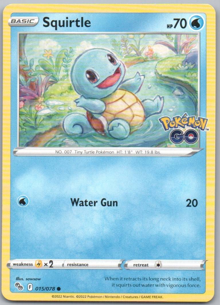 Squirtle 015 Normal Water Card - Pokemon GO