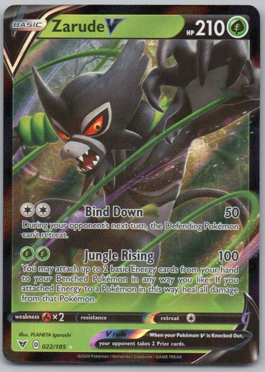 Zarude V 022 Holo Grass Card - Vivid Voltage