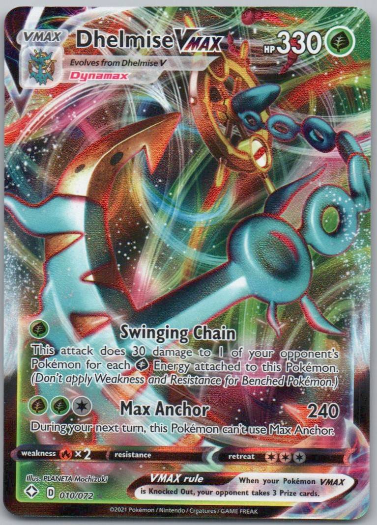 Dhelmise VMAX 010 Holo Grass Card - Shining Fates