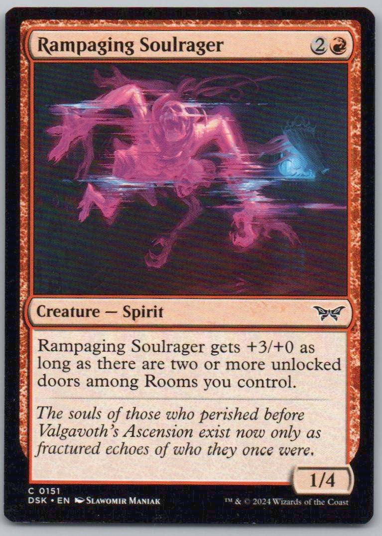 Rampaging Soulrager 151 Normal Creature Card - Duskmourn: House of Horror