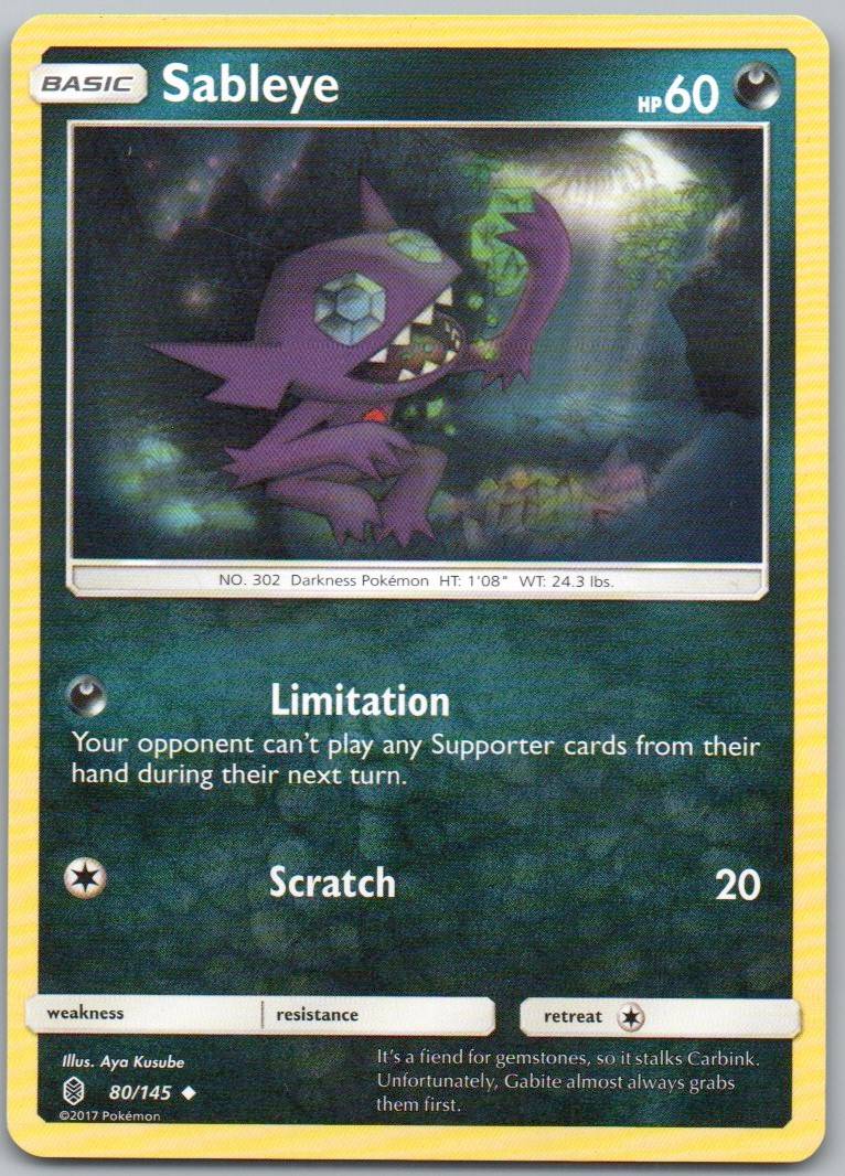 Sableye 80 Normal Darkness Card - Guardians Rising