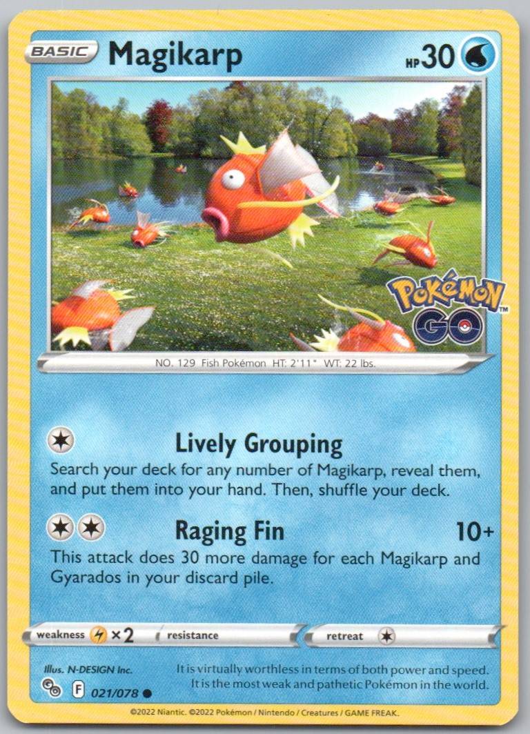 Magikarp 021 Normal Water Card - Pokemon GO