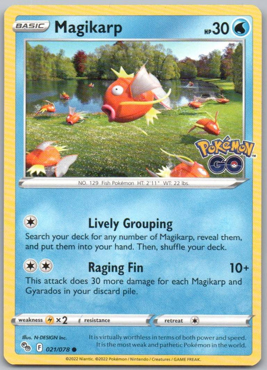 Magikarp 021 Normal Water Card - Pokemon GO