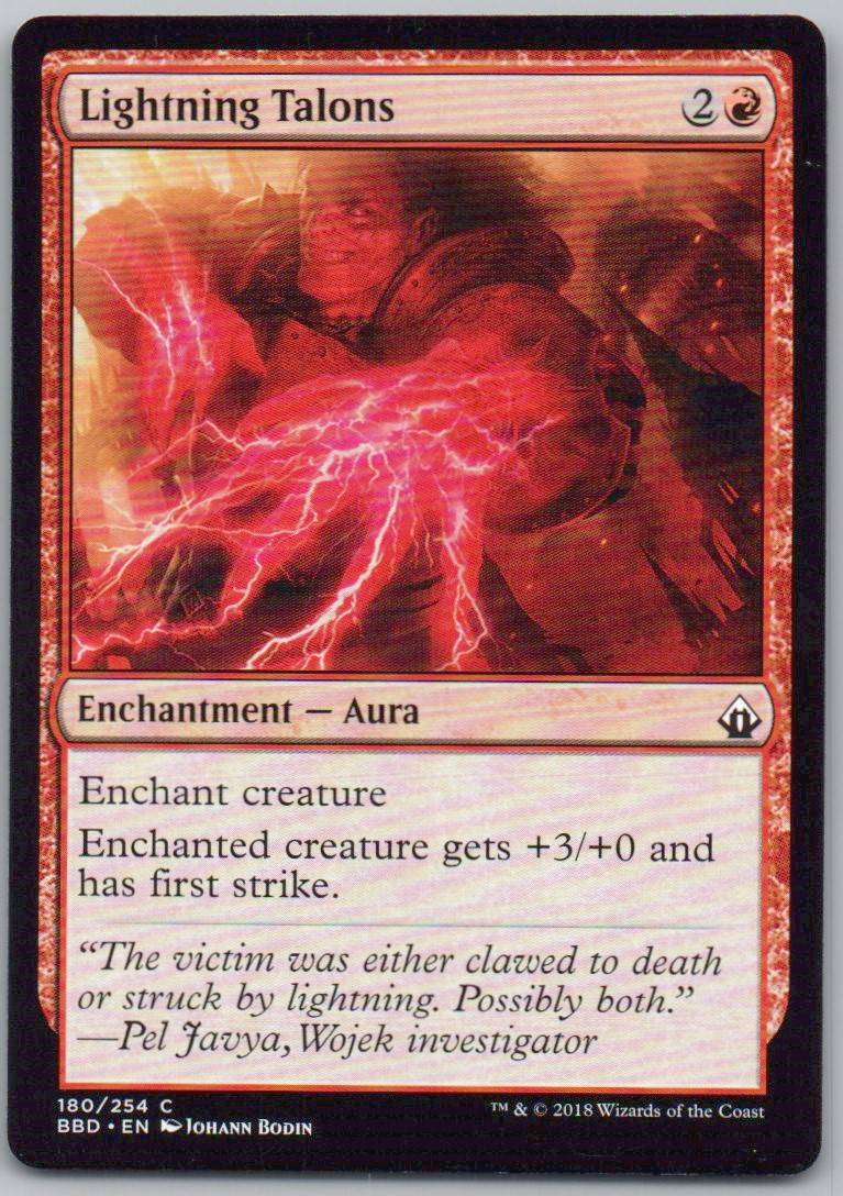 Lightning Talons 180 Normal Enchantment Card - Battlebond