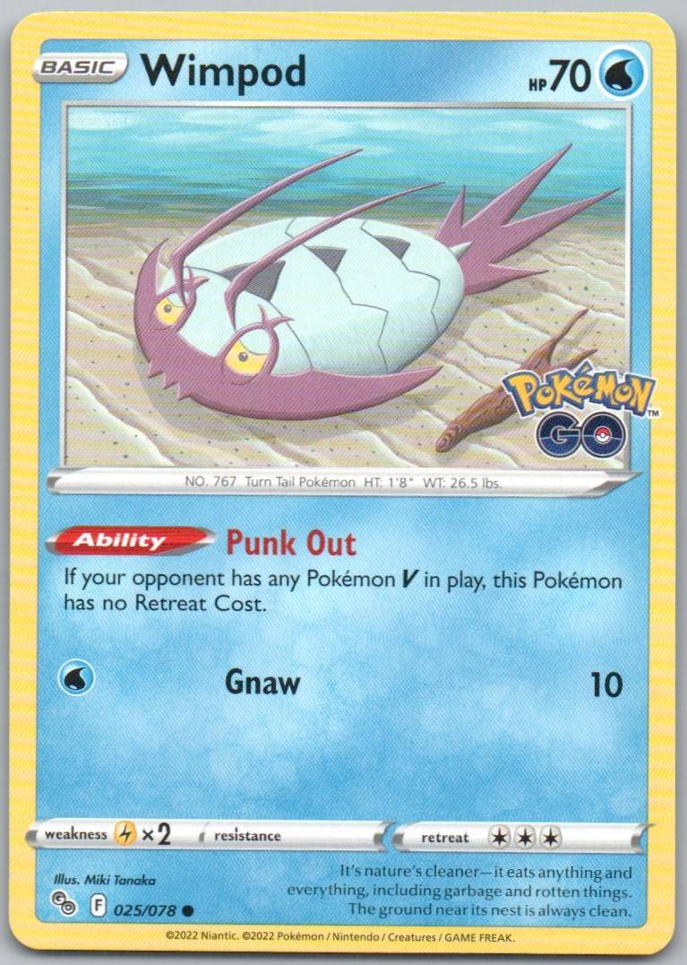 Wimpod 025 Normal Water Card - Pokemon GO