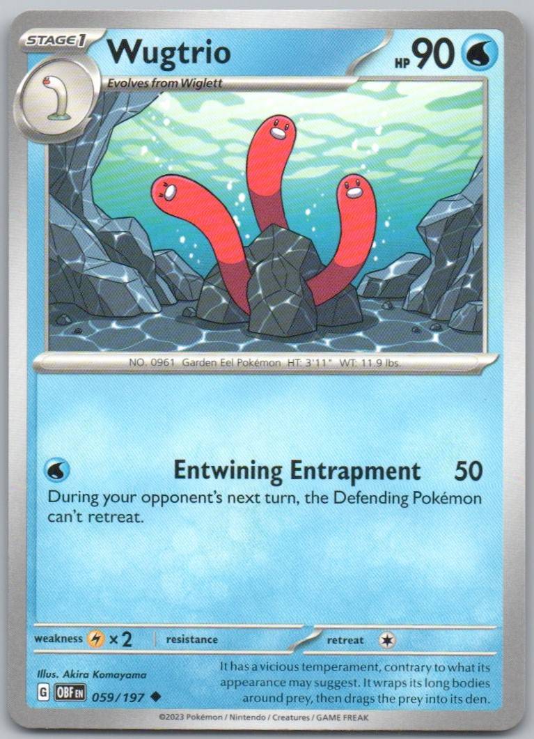 Wugtrio 059 Normal Water Card - Obsidian Flames