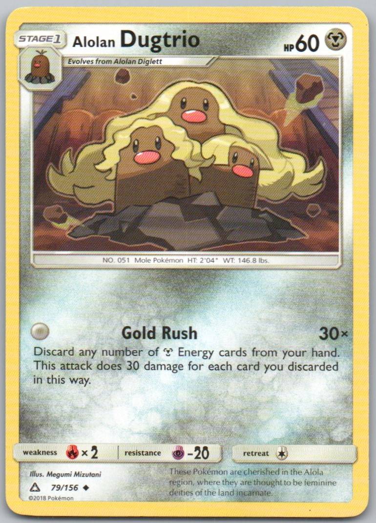 Alolan Dugtrio 79 Normal Metal Card - Ultra Prism