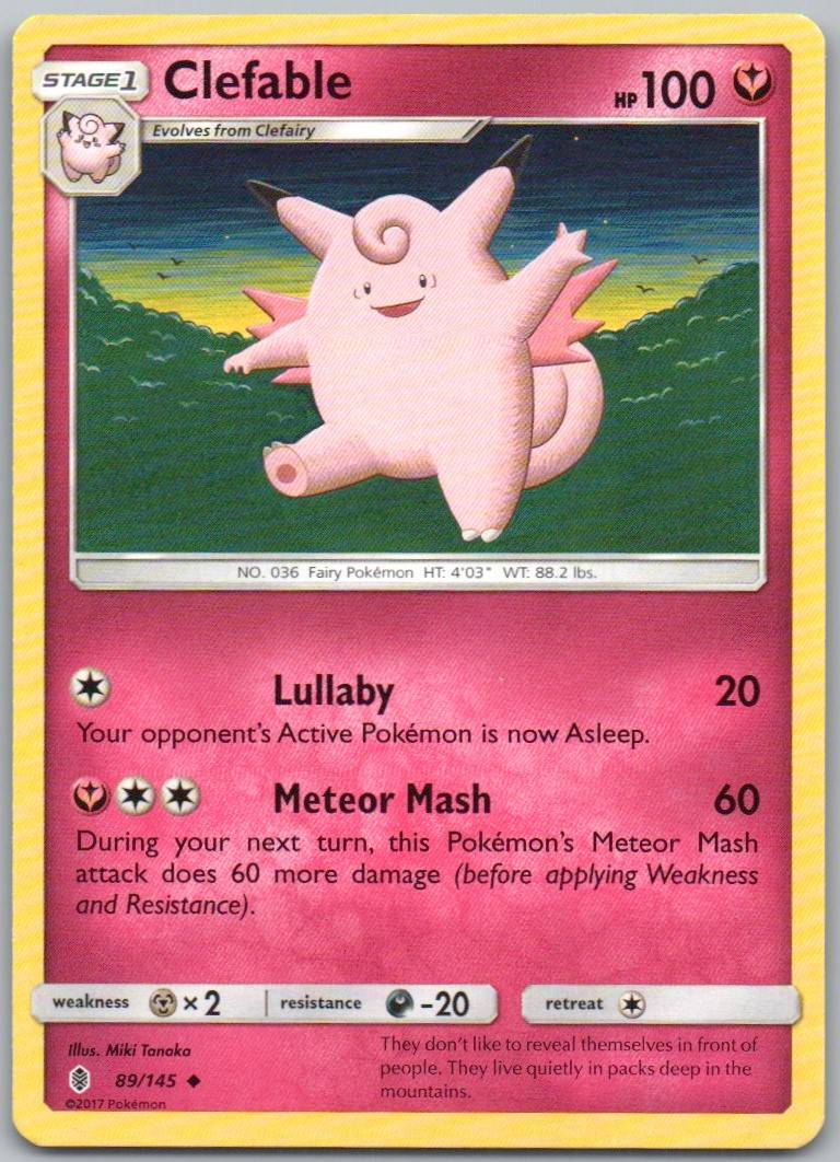 Clefable 89 Normal Colorless Card - Guardians Rising