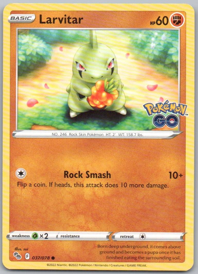 Larvitar 037 Normal Fighting Card - Pokemon GO