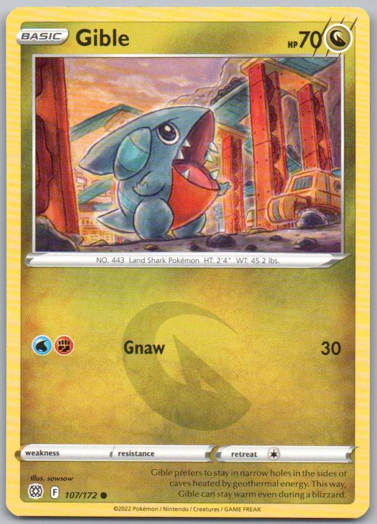 Gible 107 Normal Dragon Card - Brilliant Stars