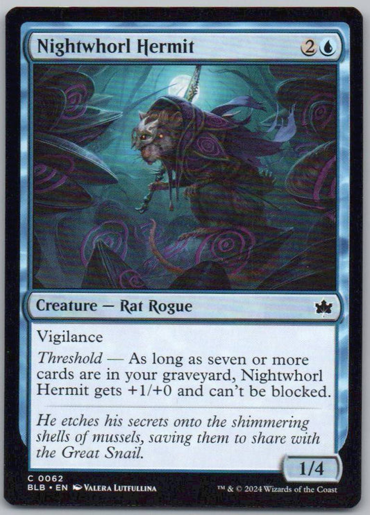 Nightwhorl Hermit 62 Normal Creature Card - Bloomburrow