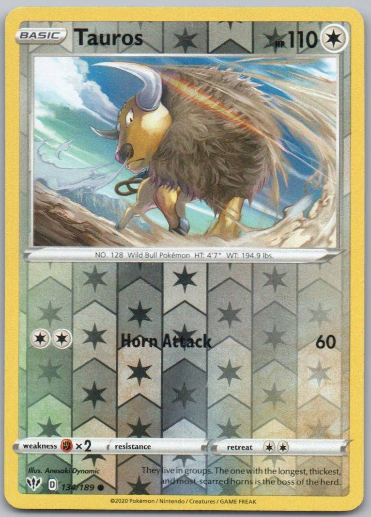 Tauros 134 Normal Trainer Card - Darkness Ablaze
