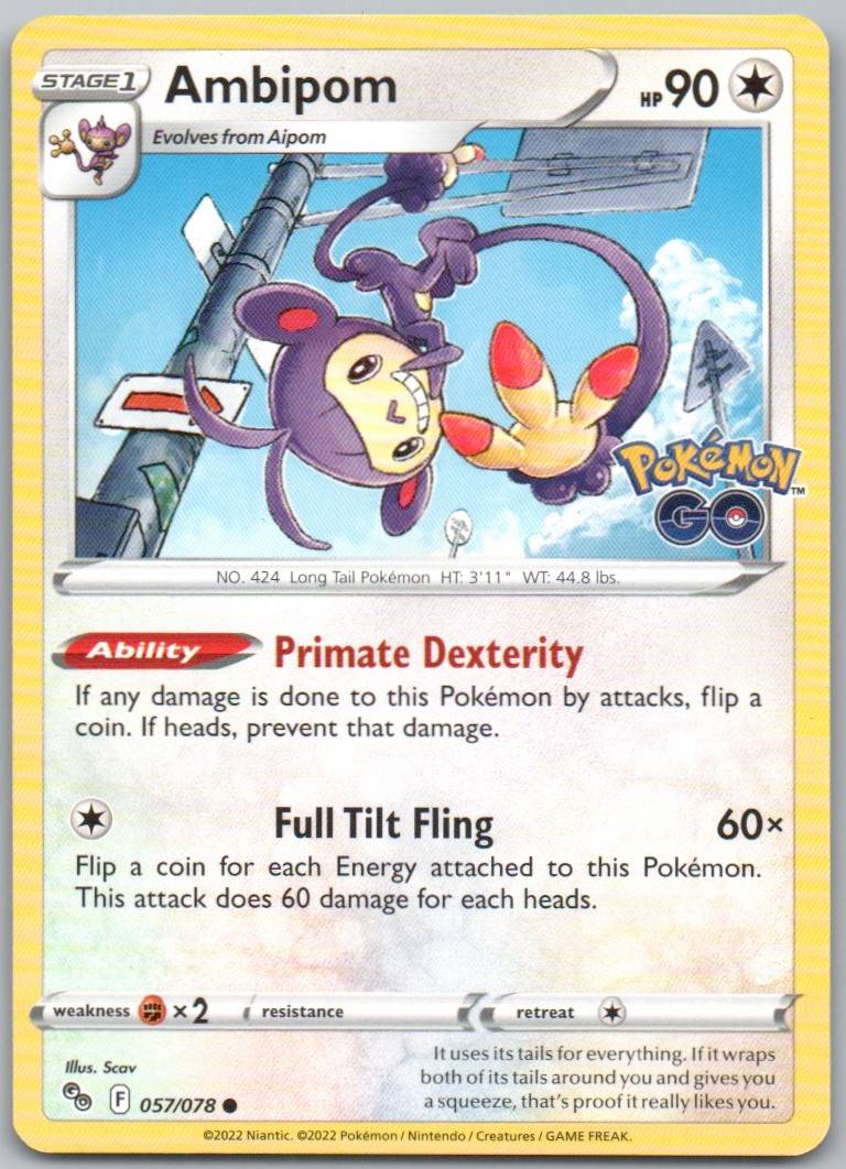 Ambipom 057 Normal Colorless Card - Pokemon GO