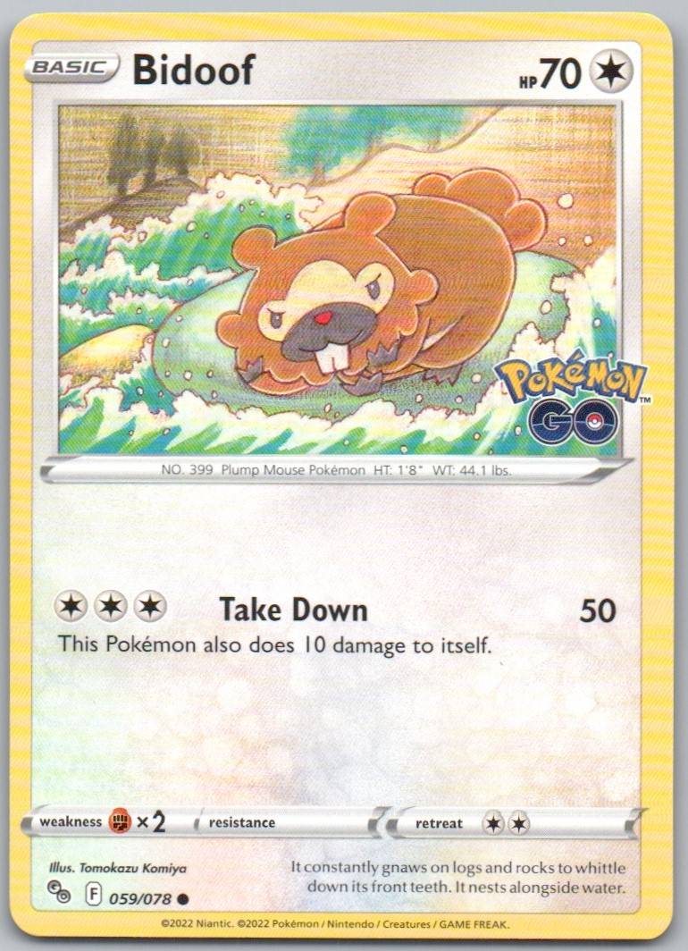 Bidoof 059 Normal Colorless Card - Pokemon GO