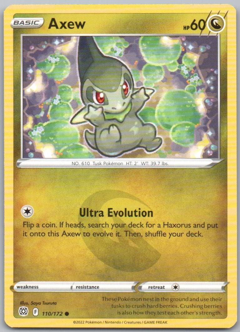 Axew 110 Normal Dragon Card - Brilliant Stars