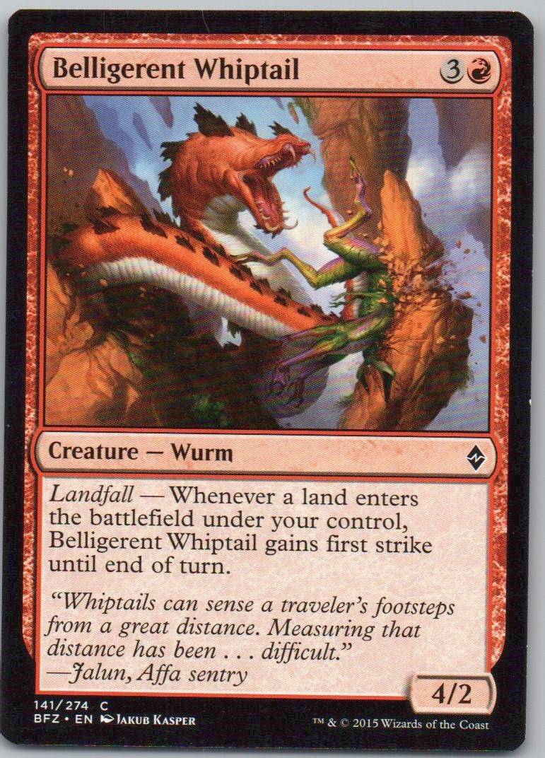 Belligerent Whiptail 141 Normal Creature Card - Battle for Zendikar