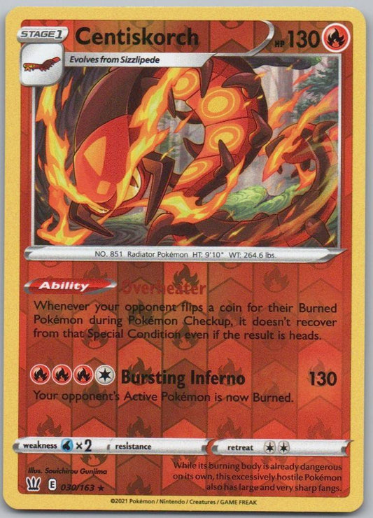 Centiskorch 030 Reverse Holo Fire Card - Battle Styles
