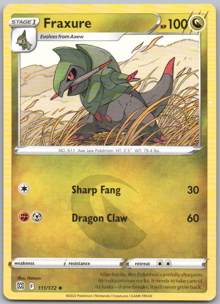 Fraxure 111 Normal Dragon Card - Brilliant Stars