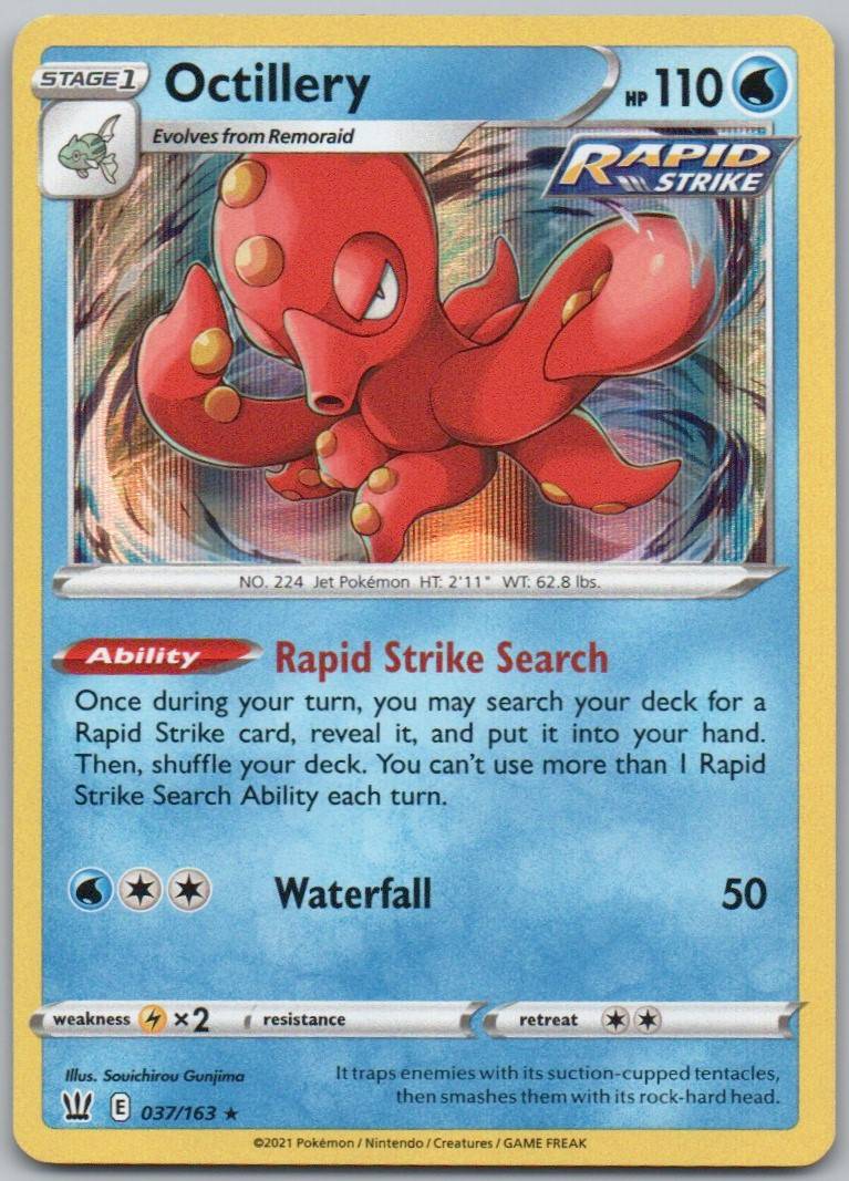 Octillery 037 Holo Water Card - Battle Styles