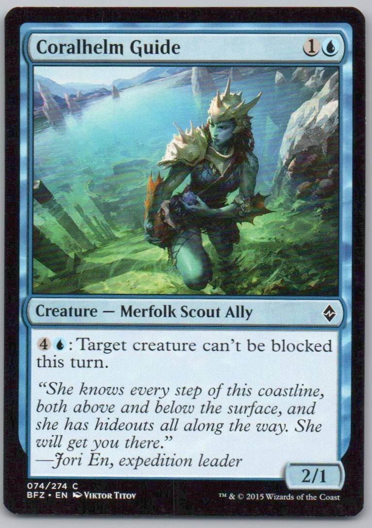 Coralhelm Guide 74 Normal Creature Card - Battle for Zendikar