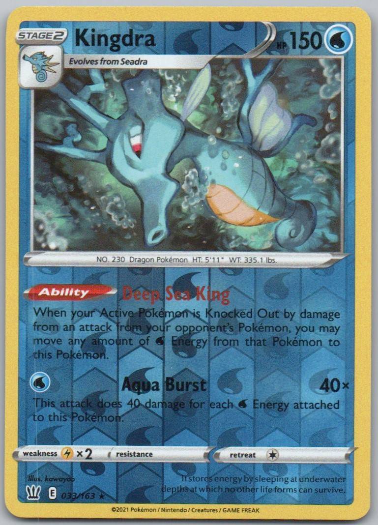Kingdra 033 Reverse Holo Water Card - Battle Styles