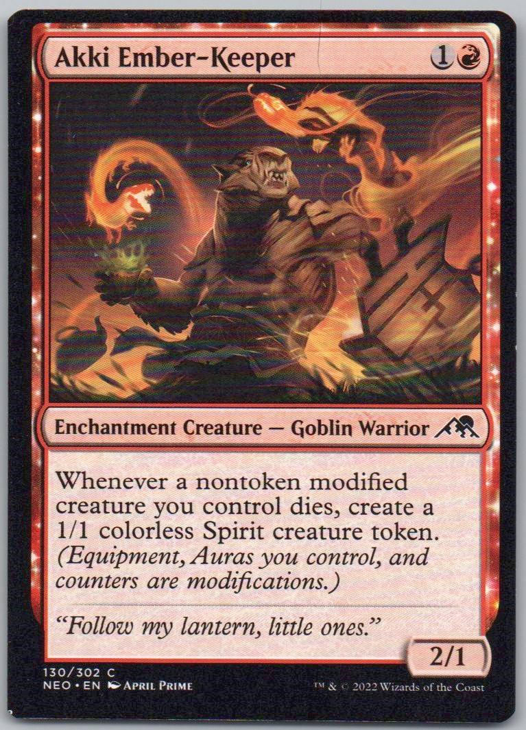 Akki Ember-Keeper 130 Normal Enchantment Card - Kamigawa: Neon Dynasty