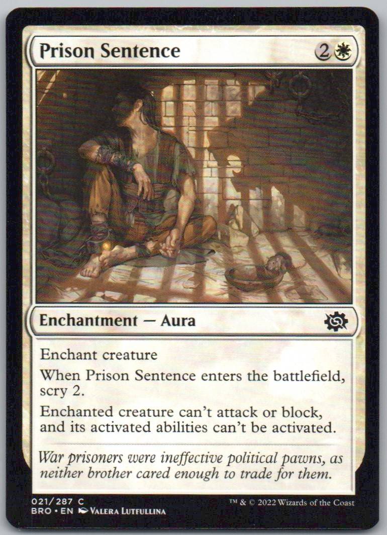 Prison Sentence 21 Normal Enchantment Card - The Brothers' War