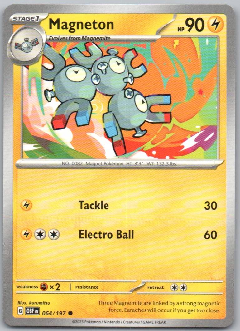 Magneton 064 Normal Lightning Card - Obsidian Flames