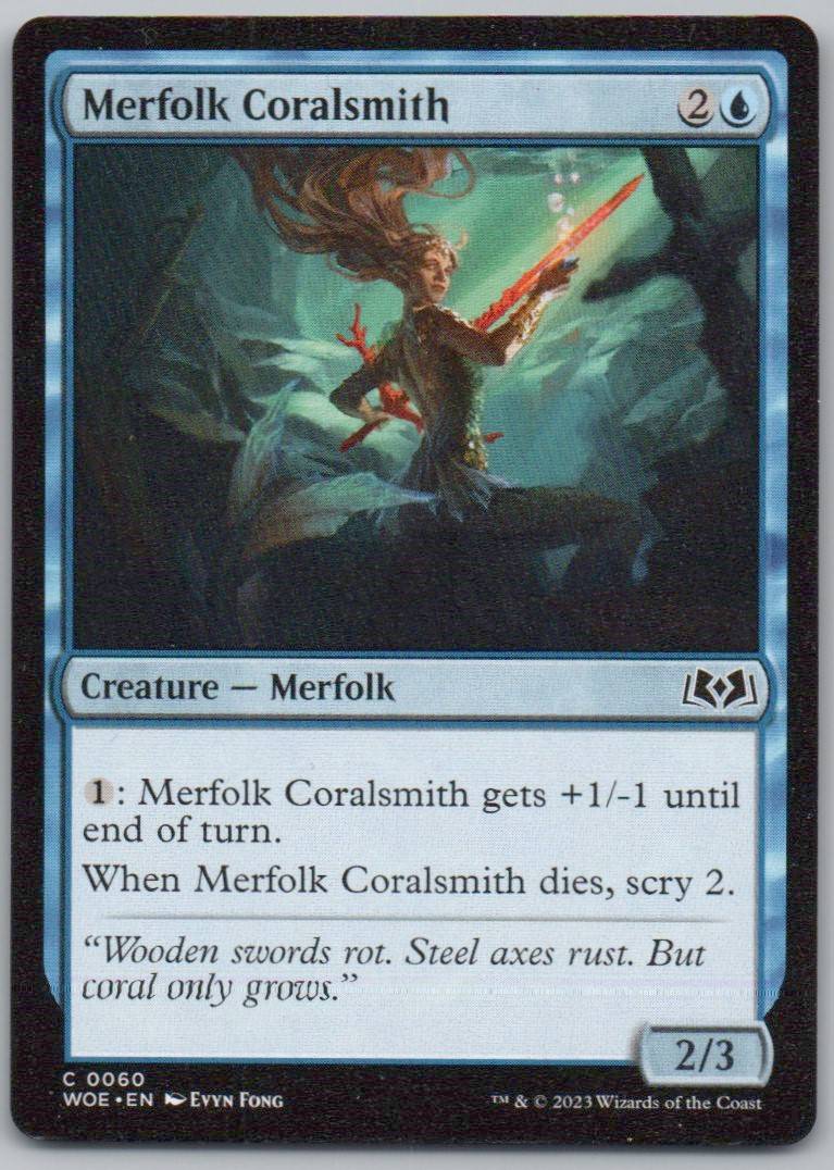 Merfolk Coralsmith 60 Normal Creature Card - Wilds of Eldraine