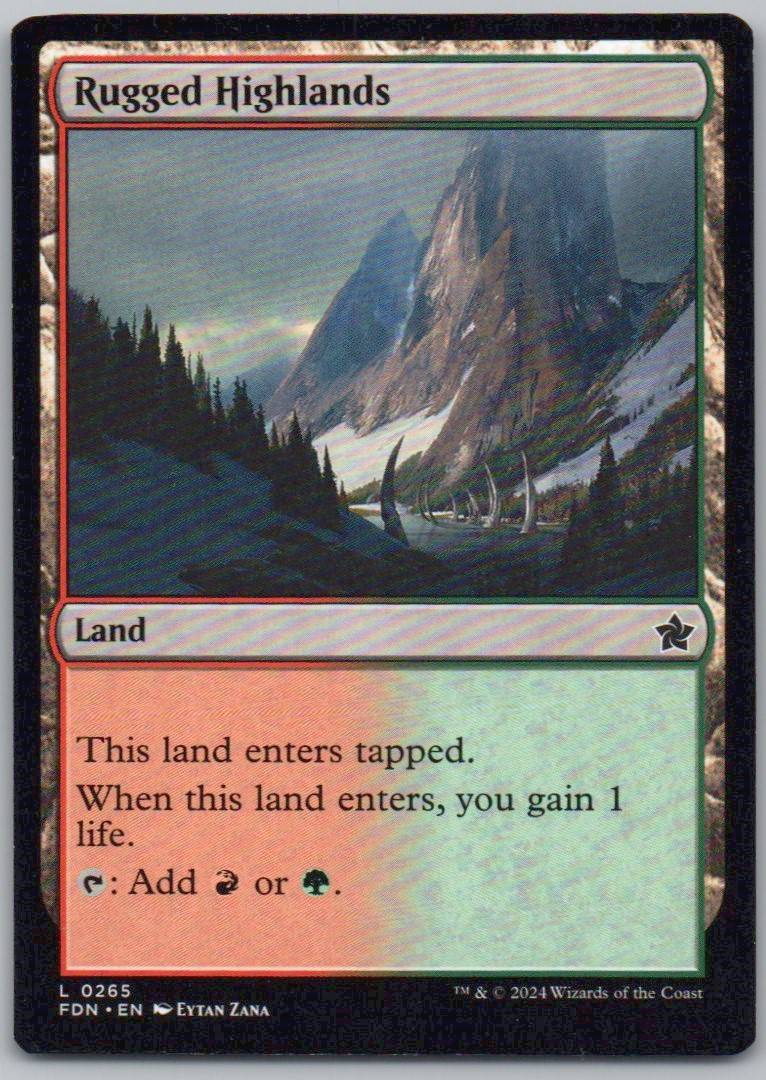 Rugged Highlands 265 Normal Land Card - Foundations