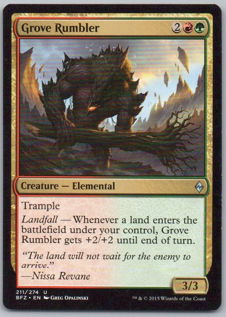 Grove Rumbler 211 Normal Creature Card - Battle for Zendikar