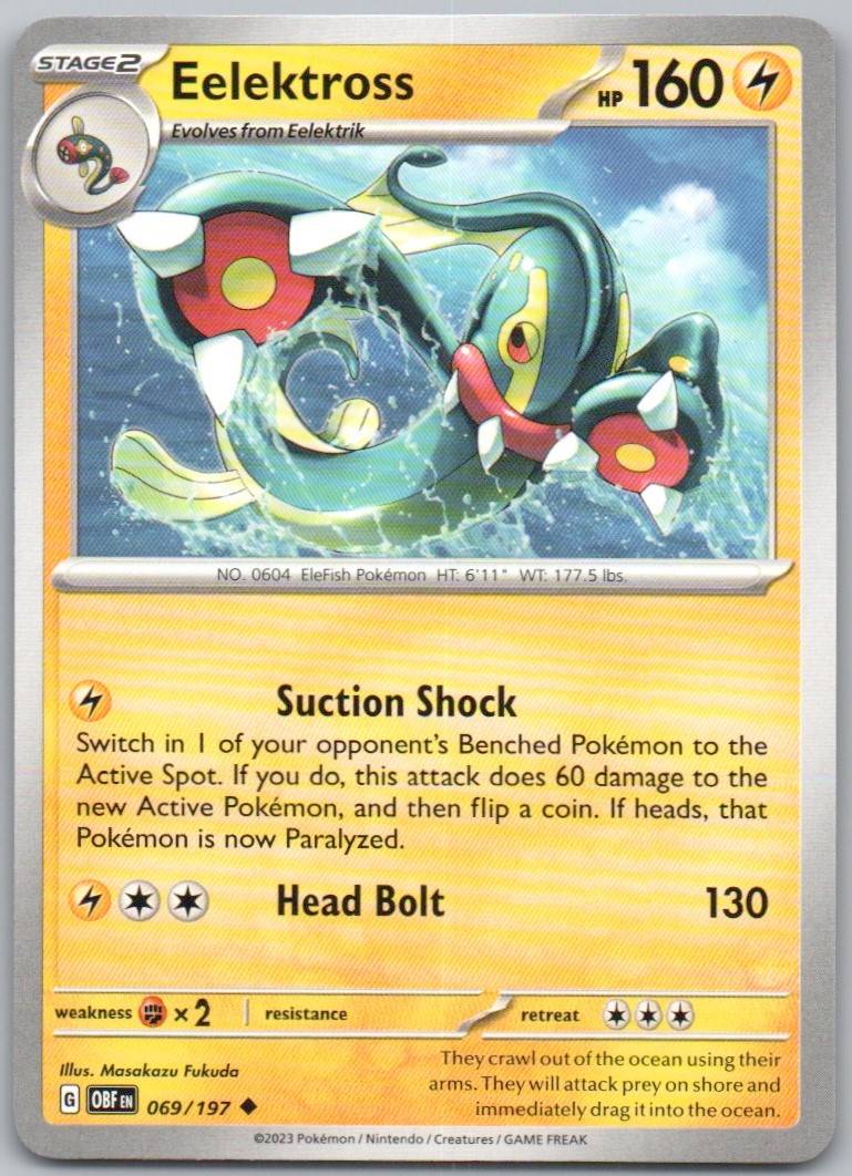 Eelektross 069 Normal Lightning Card - Obsidian Flames