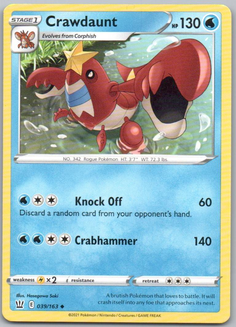 Crawdaunt 039 Normal Water Card - Battle Styles