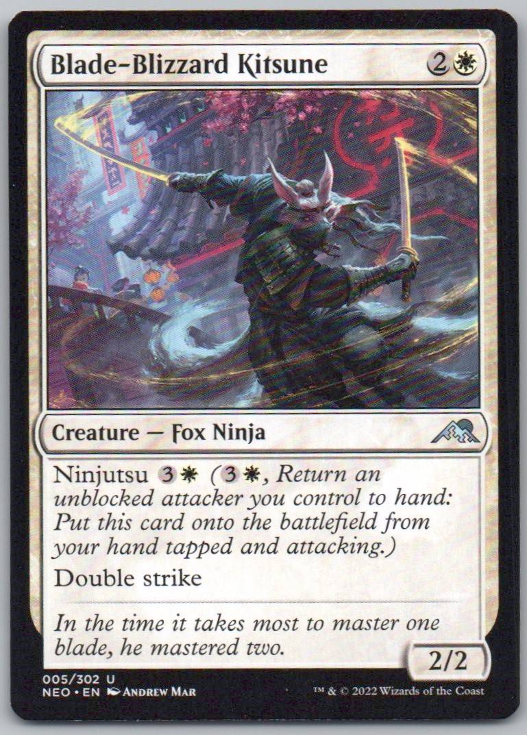 Blade-Blizzard Kitsune 5 Normal Creature Card - Kamigawa: Neon Dynasty