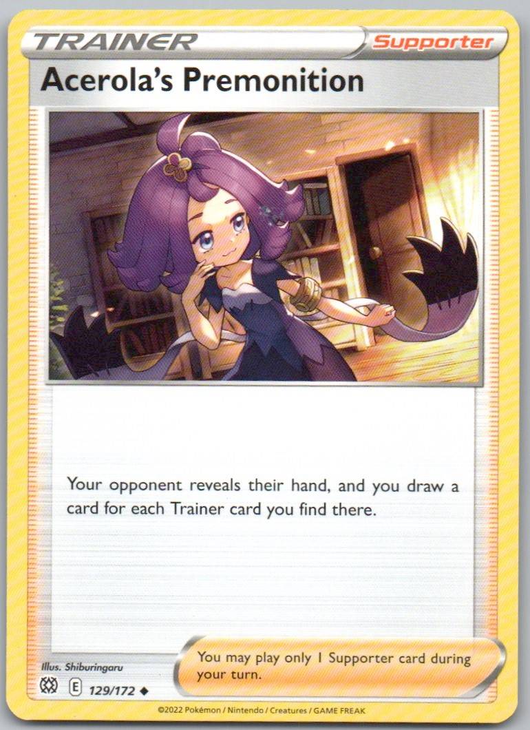Acerola's Premonition 129 Normal Trainer Card - Brilliant Stars