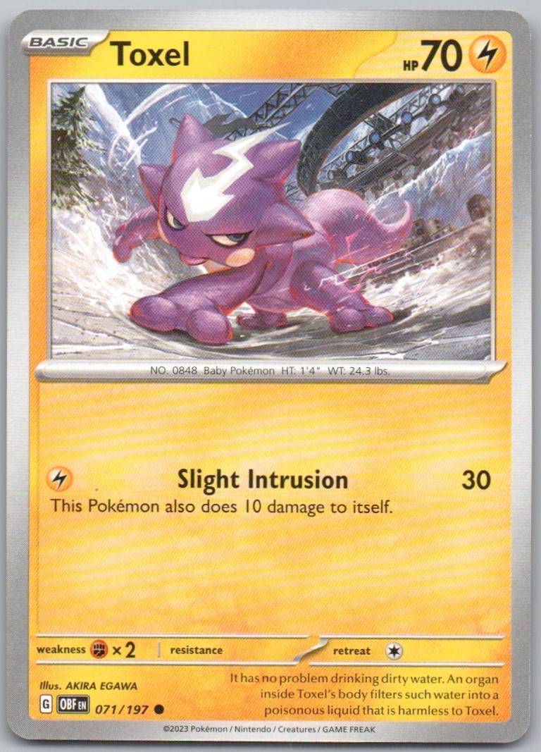 Toxel 071 Normal Lightning Card - Obsidian Flames