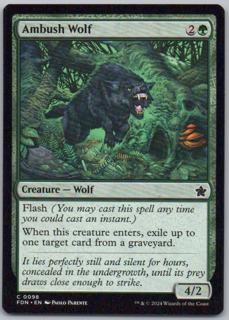 Ambush Wolf 98 Normal Creature Card - Foundations