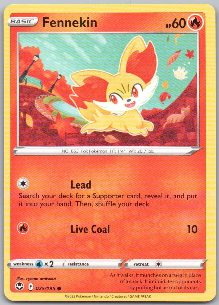 Fennekin 025 Normal Fire Card - Silver Tempest