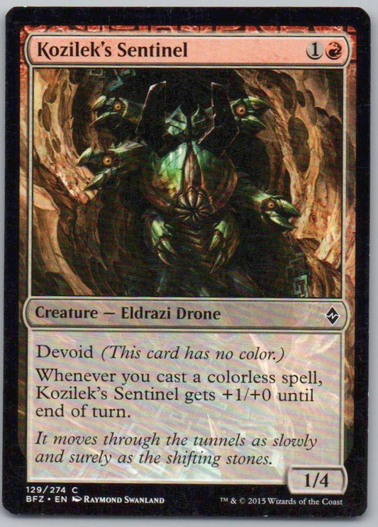 Kozilek's Sentinel 129 Normal Creature Card - Battle for Zendikar
