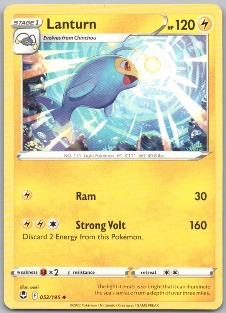 Lanturn 052 Normal Lightning Card - Silver Tempest