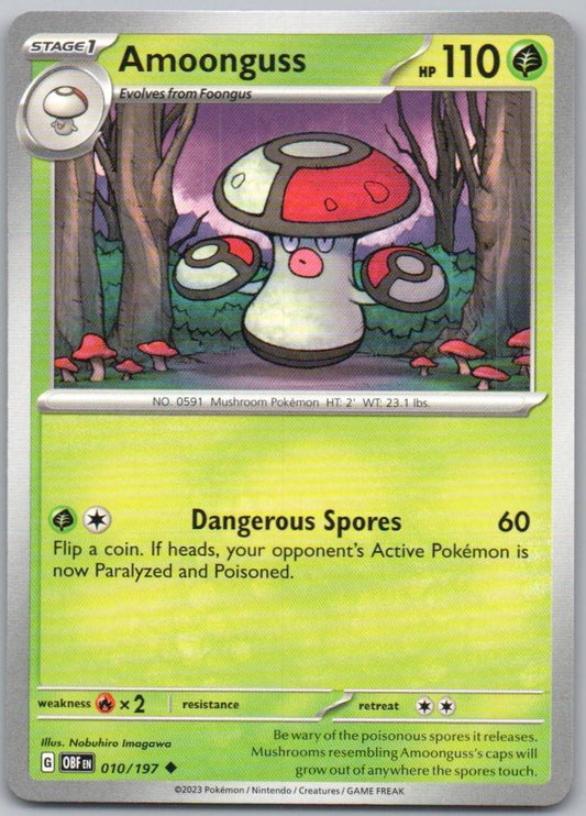 Amoonguss 010 Normal Grass Card - Obsidian Flames