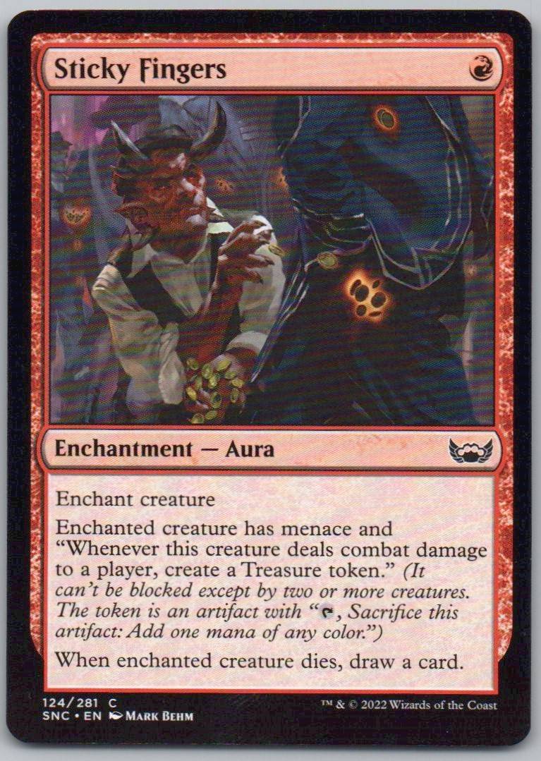 Sticky Fingers 124 Normal Enchantment Card - Streets of New Capenna