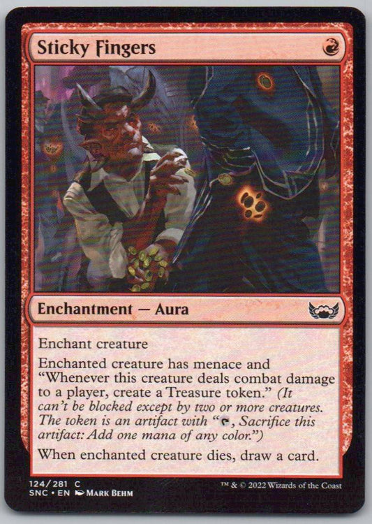 Sticky Fingers 124 Normal Enchantment Card - Streets of New Capenna