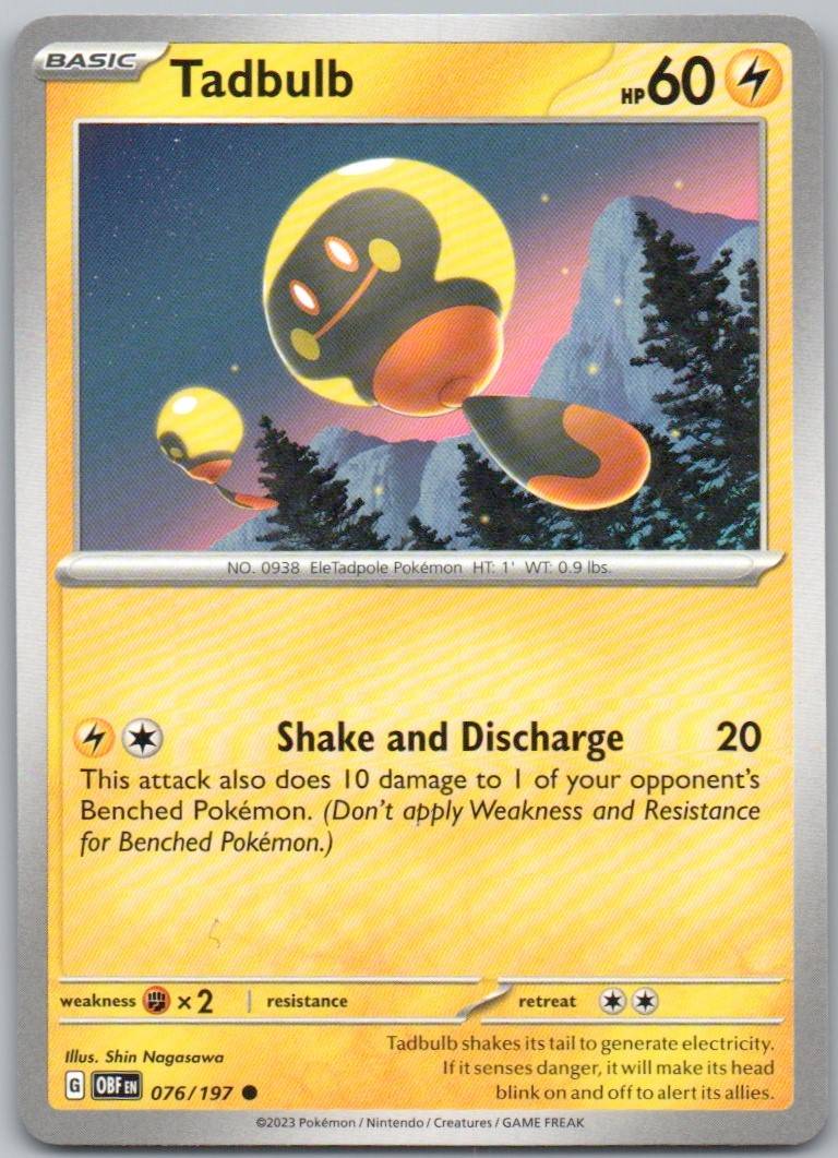 Tadbulb 076 Normal Lightning Card - Obsidian Flames