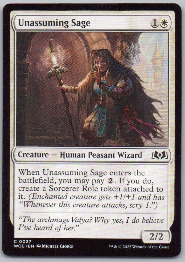 Unassuming Sage 37 Normal Creature Card - Wilds of Eldraine